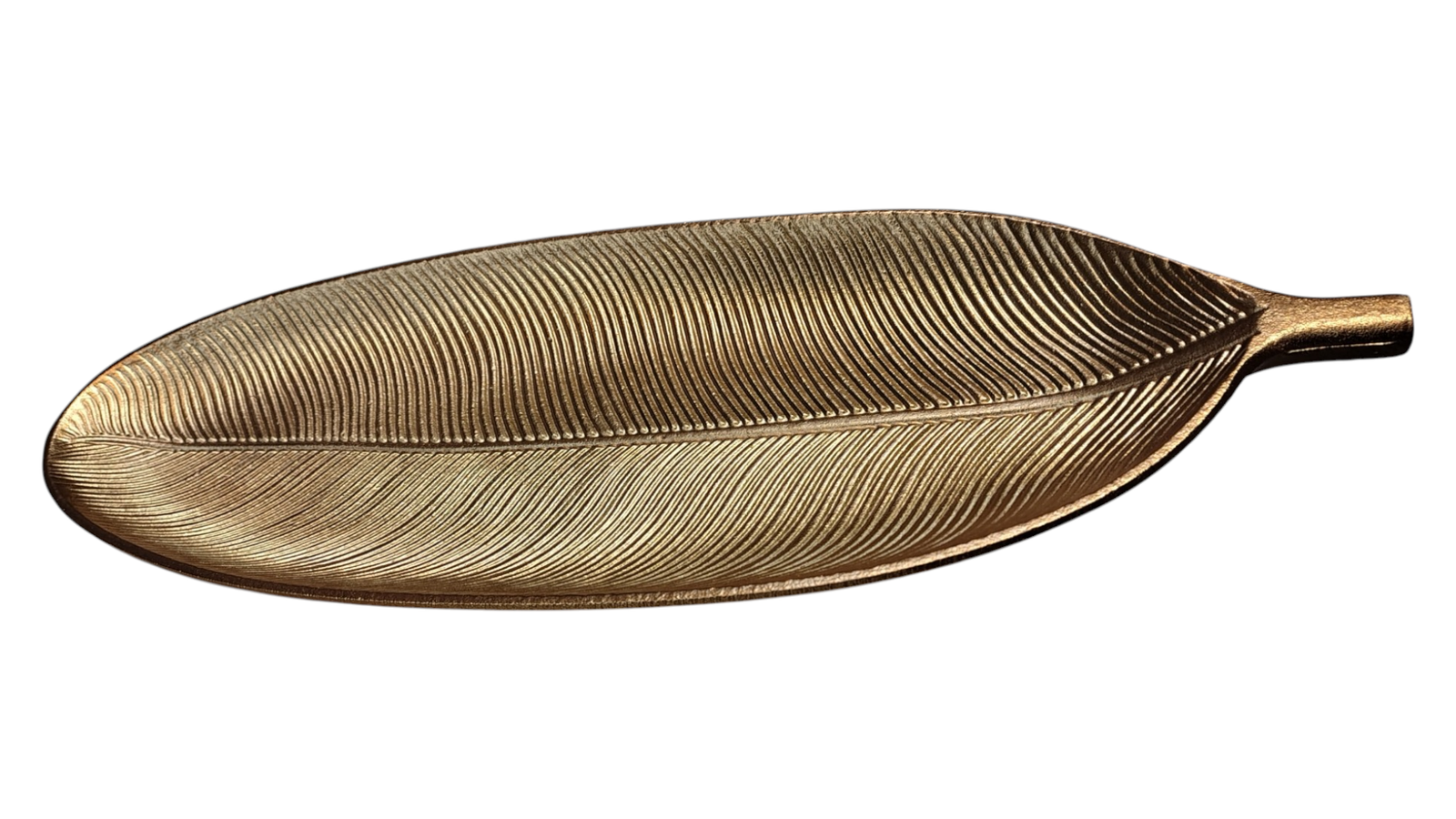 BANDEJA HOJA LARGA GRANDE DORADA 40 X 14