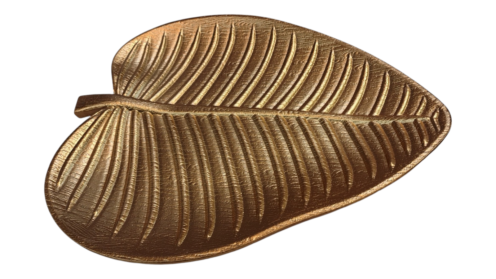 BANDEJA HOJA GRANDE DORADA 27 X 31