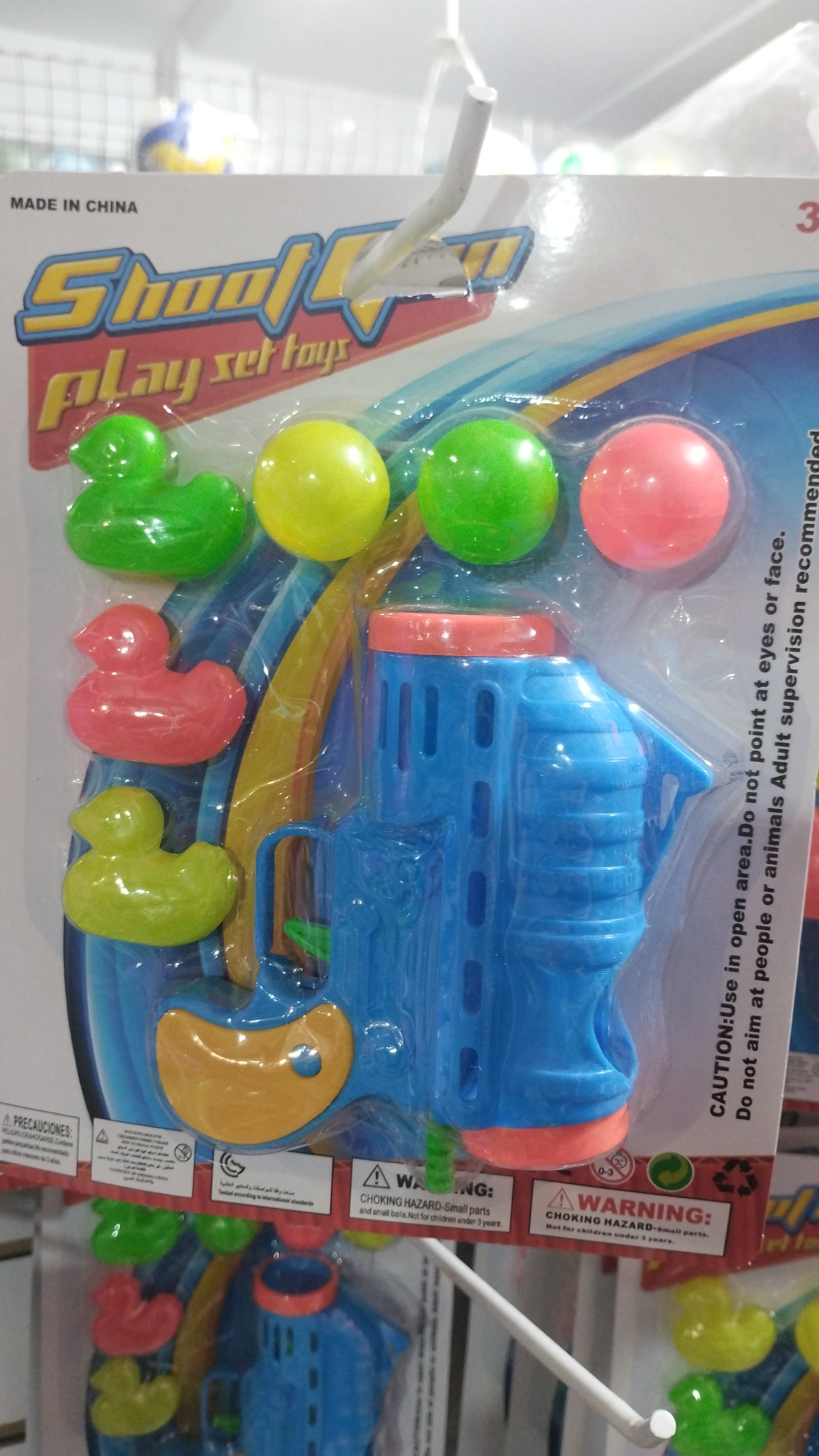 PISTOLA LANZA BOLA C/ 3 PATITOS