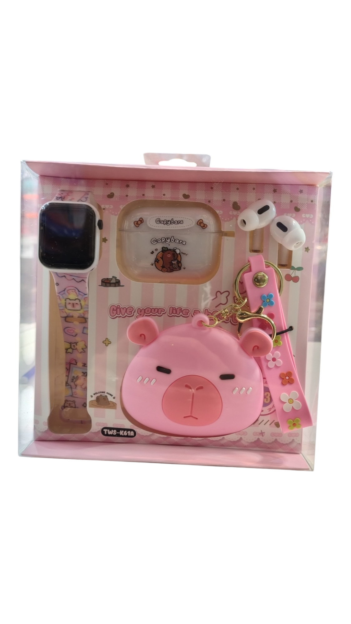 AURICULAR+ RELOJ + FUNDA CAPIBARA