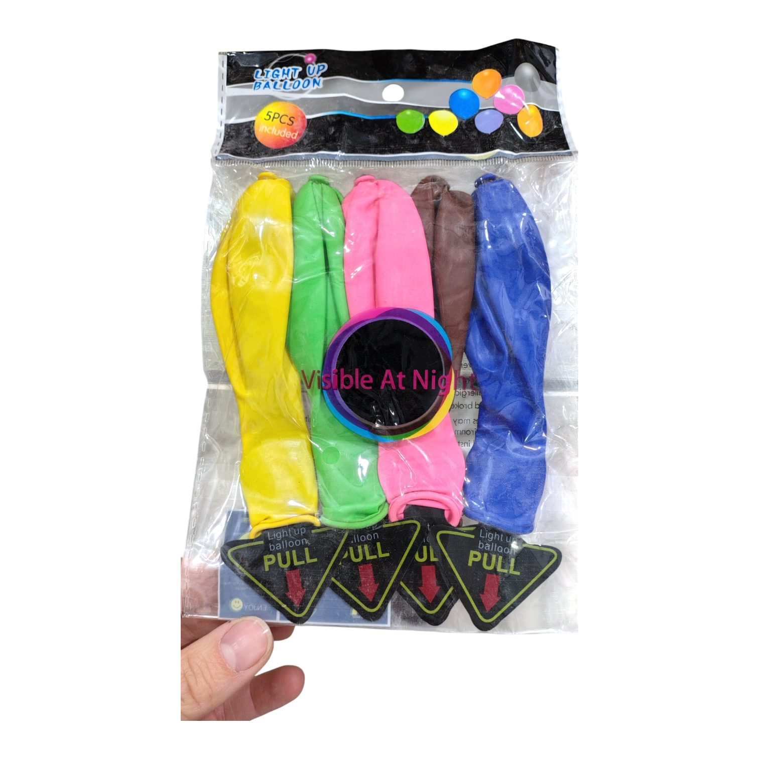 GLOBO CON LUZ x5 VISIBLE AT NIGHT